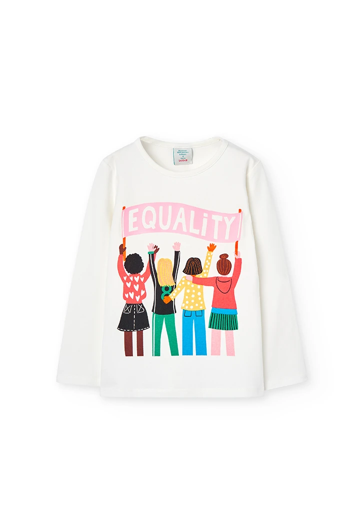 Camiseta punto "niñas pancarta igualdad"