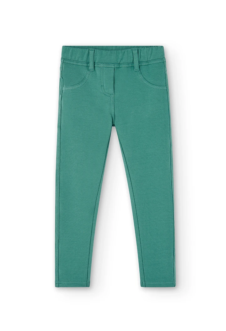 Pantalon en molleton stretch basic pour fille