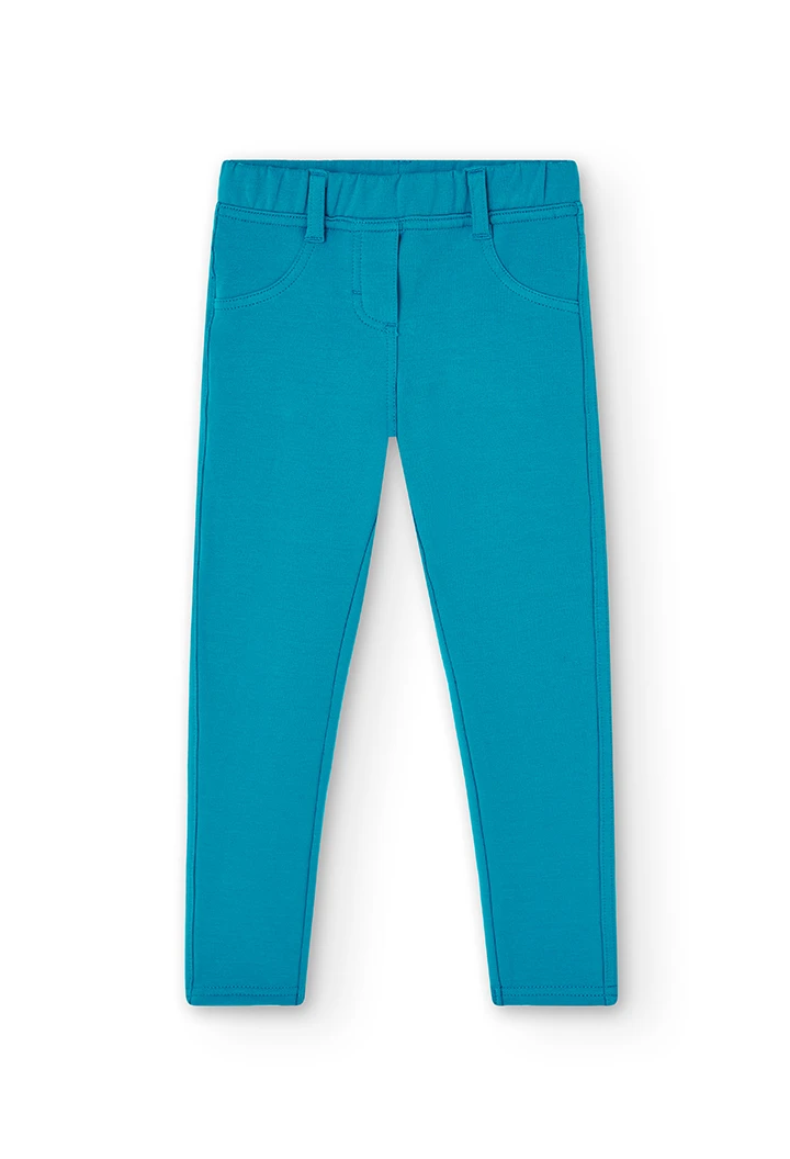 Stretch fleece trousers basic for girl