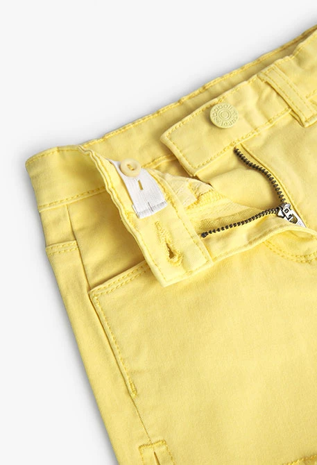 Girl's Basic Stretch Twill Shorts in Yellow