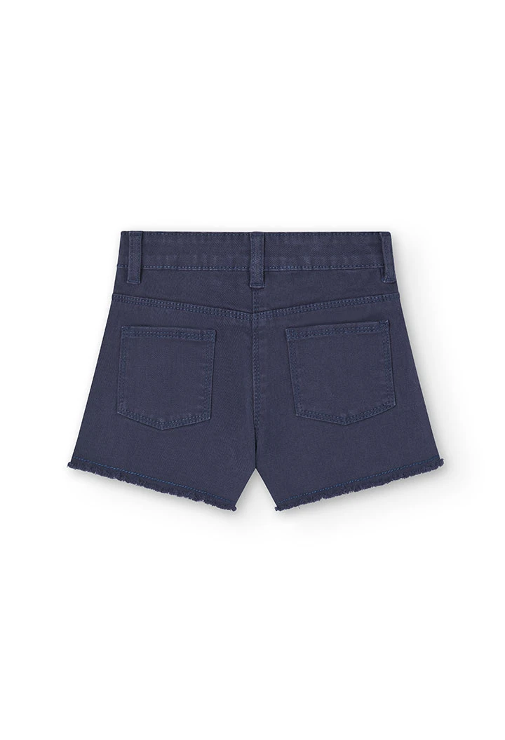 Basic Twill-Shorts, Stretch, für Mädchen in Farbe Marineblau