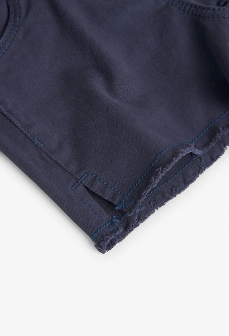 Pantaloncini in sarge elasticizzati basic da bambina blu marino