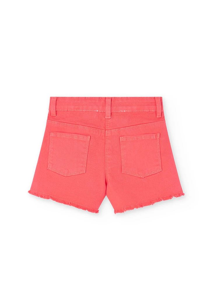 Basic Twill-Shorts, Stretch, für Mädchen in Farbe Rot