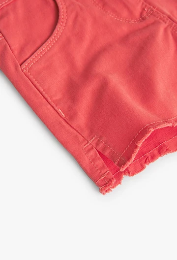 Pantaloncini in sarge elasticizzati basic da bambina rossi