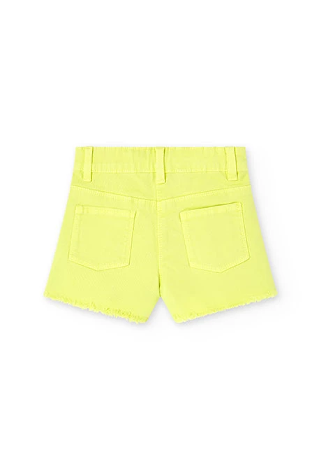 Pantalons curts de gerga elàstic bàsic de nena en verd