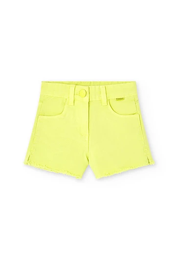 Basic Twill-Shorts, Stretch, für Mädchen in Farbe Grün