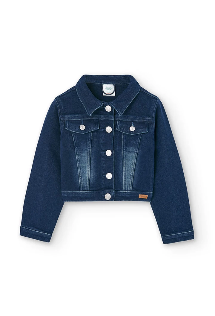 Veste en denim élastique bleue pour fille