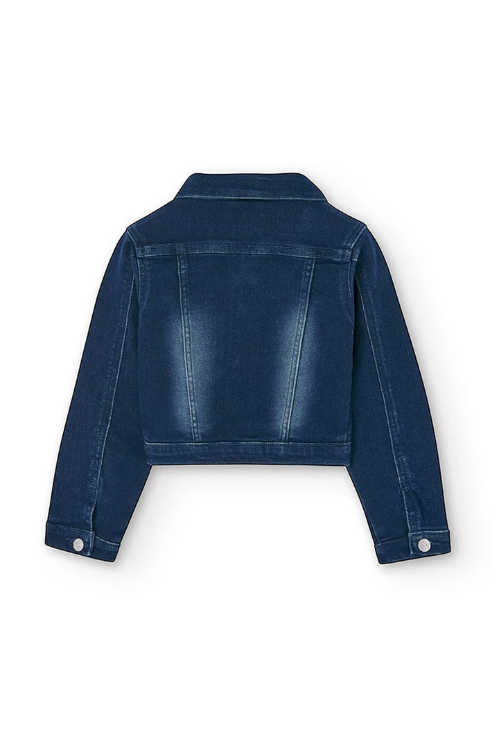 Veste en denim élastique bleue pour fille