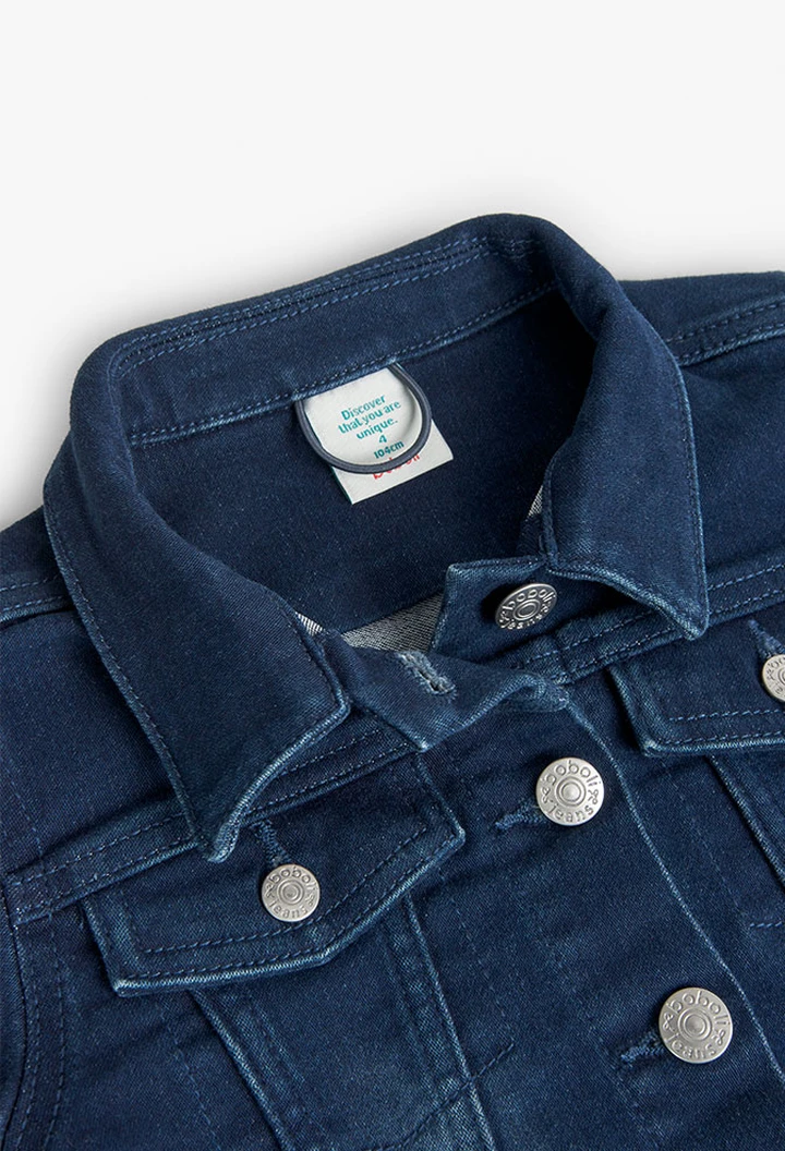 Veste en denim élastique bleue pour fille
