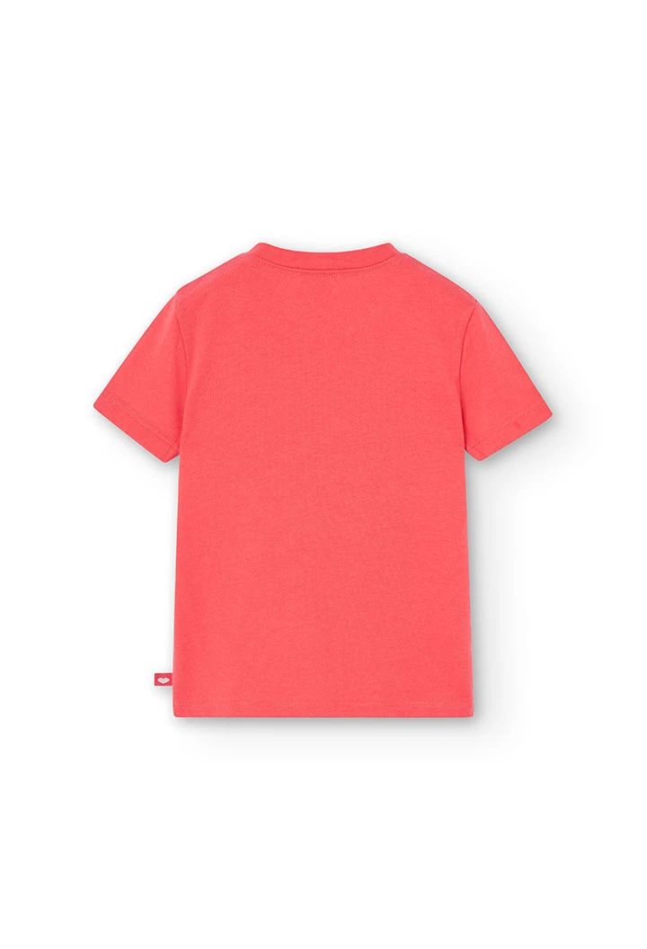 Camiseta de punto básica de niña en color rojo