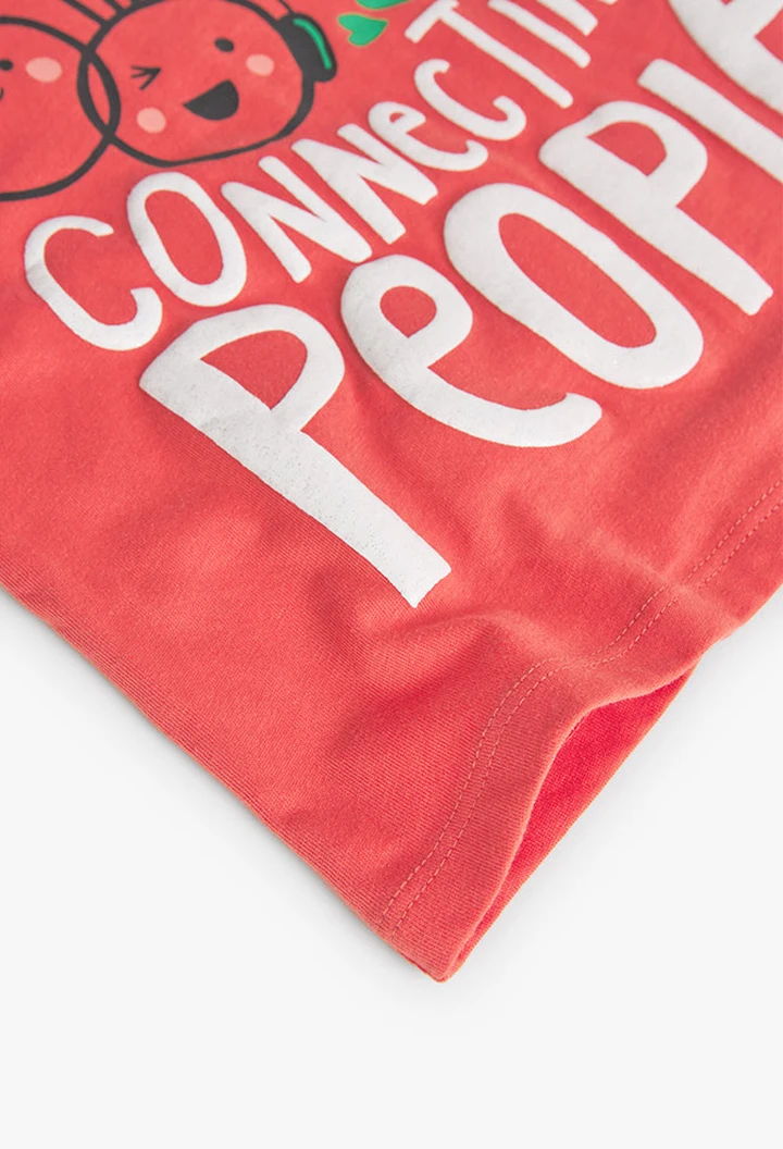 T-shirt basic en tricot pour bébé fille, couleur rouge