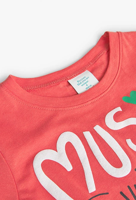 Girl's basic knit t-shirt in red