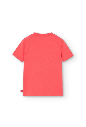 Maglietta in jersey basic da bambina rossa