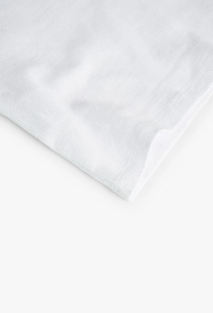 T-shirt à maille côtelée pour fille, couleur blanche