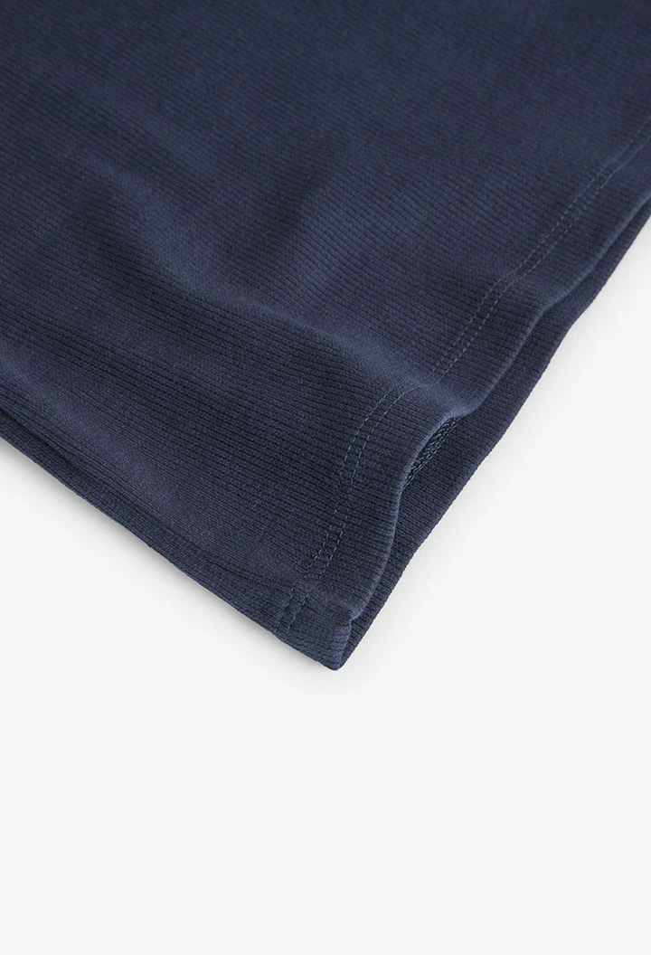 Strick-Shirt Canalé, für Mädchen, in Farbe Marineblau