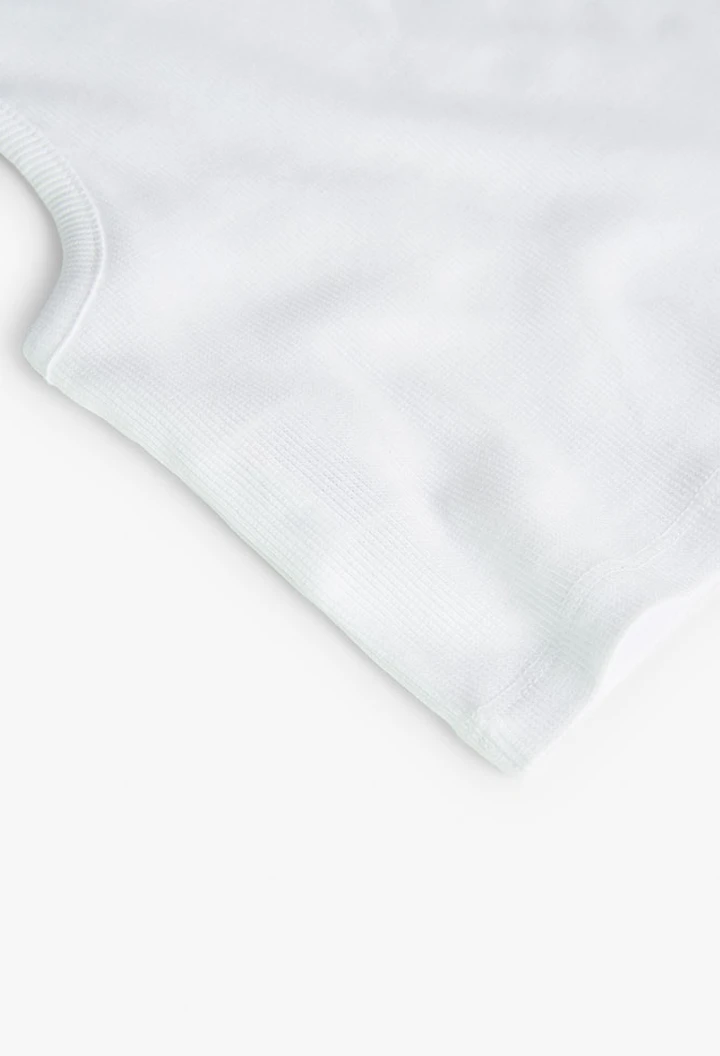 Haut en maille côtelée pour fille, blanc