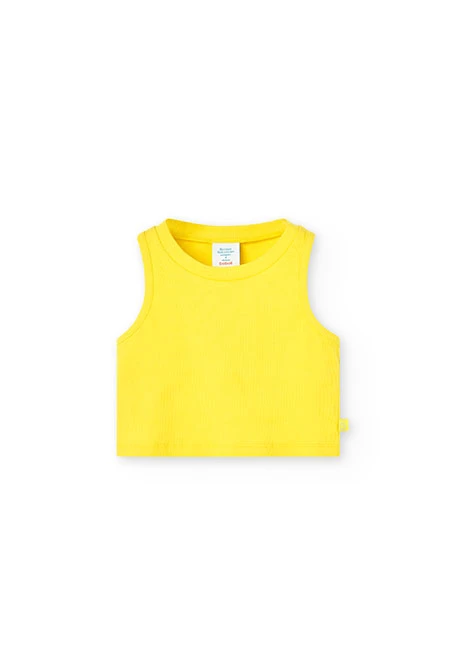 Strick-Top Canalé für Mädchen, in Farbe Gelb