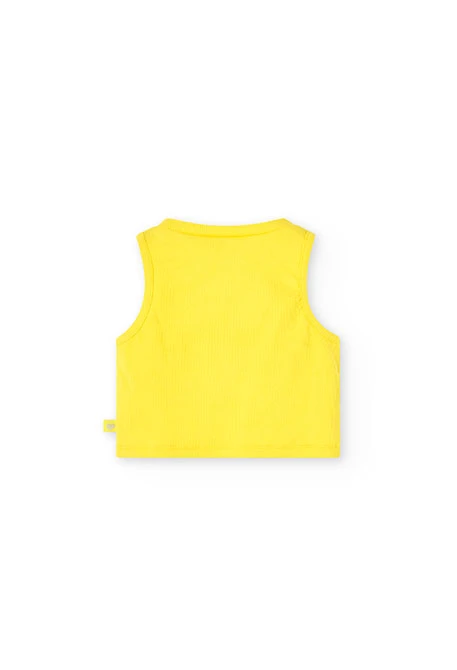 Strick-Top Canalé für Mädchen, in Farbe Gelb