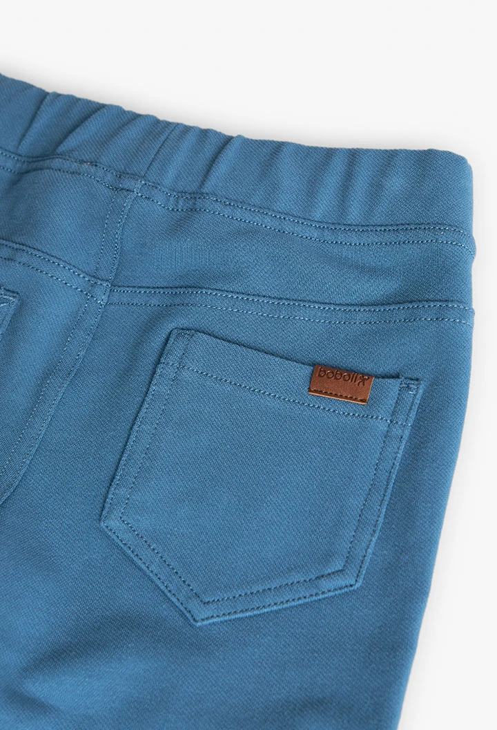 Twill trousers for girls in blue