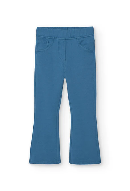 Pantalon en  maille sergé bleu pour fille