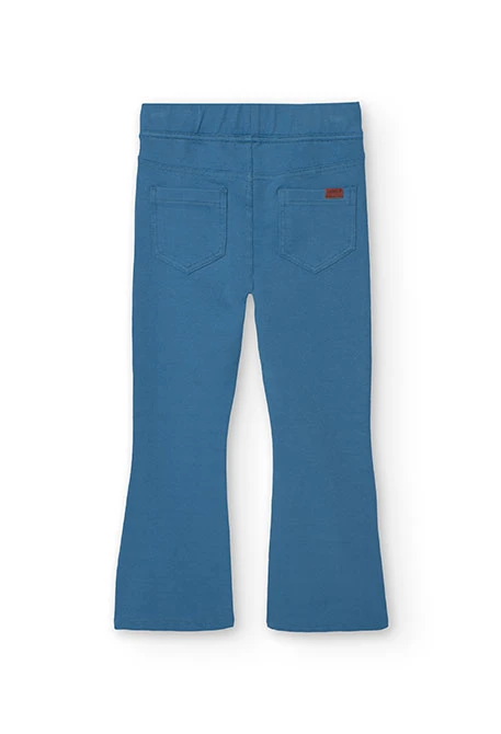 Twill trousers for girls in blue