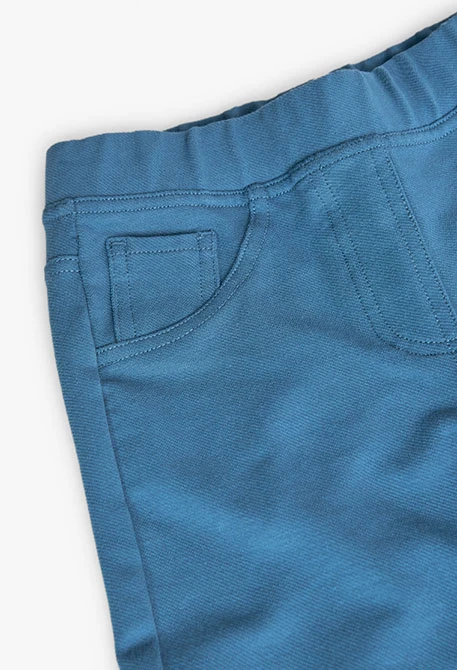 Twill trousers for girls in blue