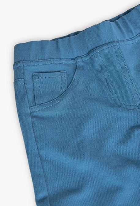 Pantalon en  maille sergé bleu pour fille