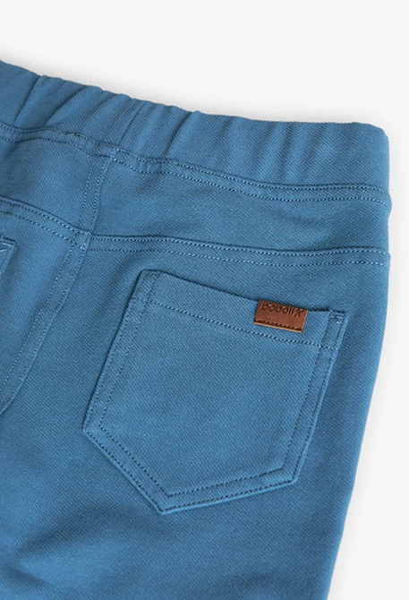 Twill trousers for girls in blue