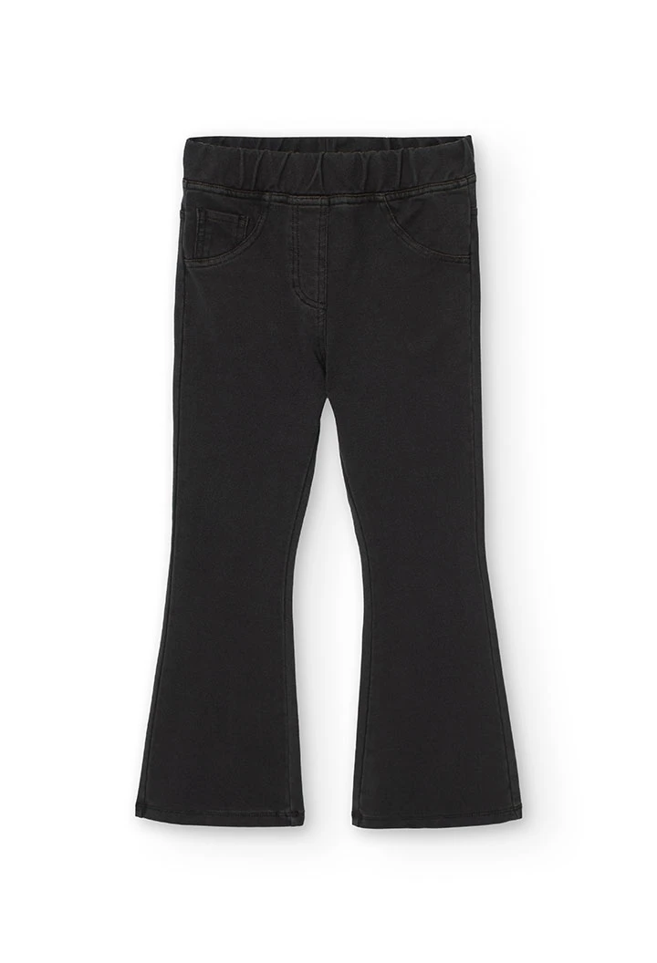 Black twill trousers for girls