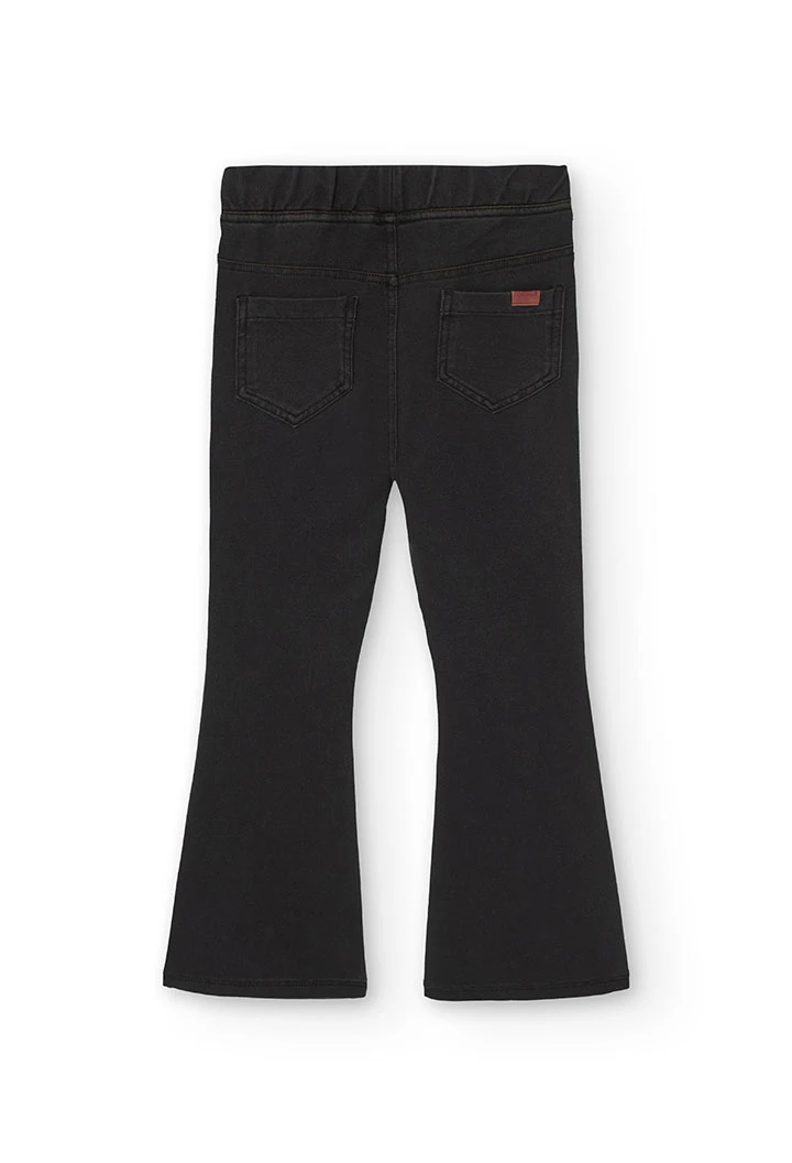 Black twill trousers for girls