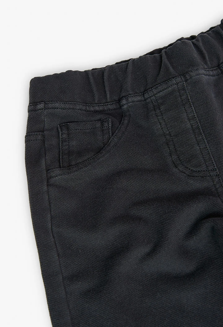 Black twill trousers for girls