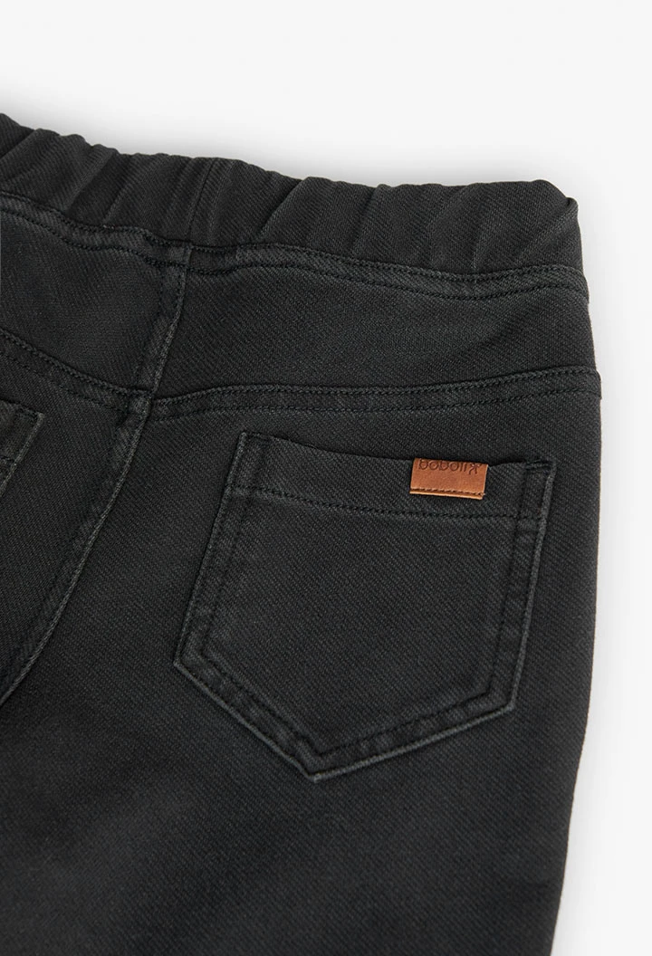 Black twill trousers for girls