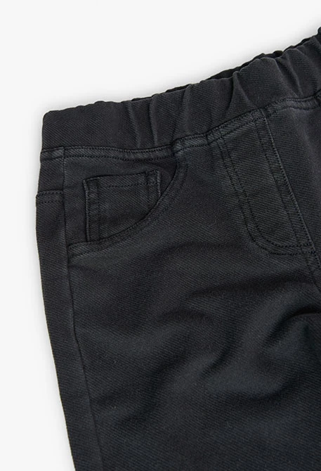 Pantalon en maille sergé noir pour fille