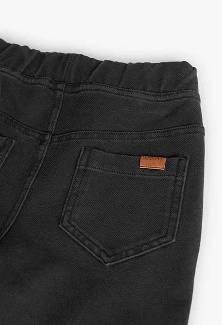 Pantalon en maille sergé noir pour fille