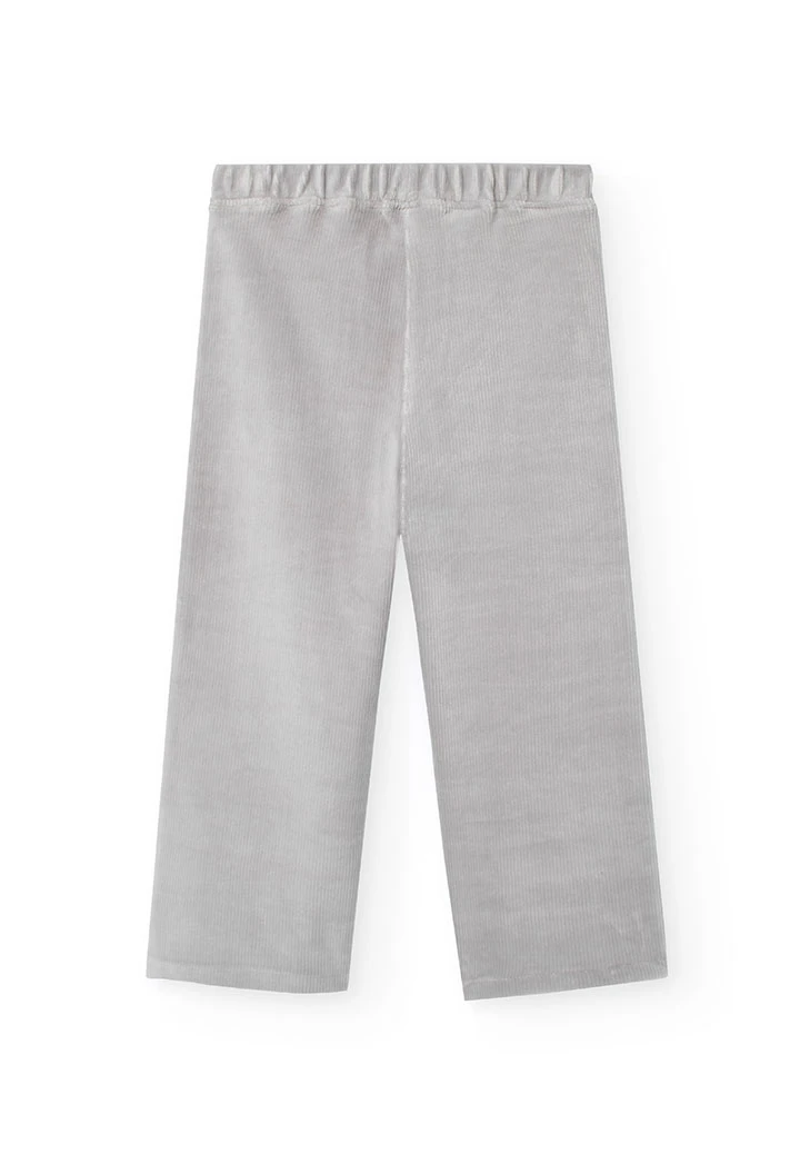 Pantalons de pana elàstics per a nena en gris