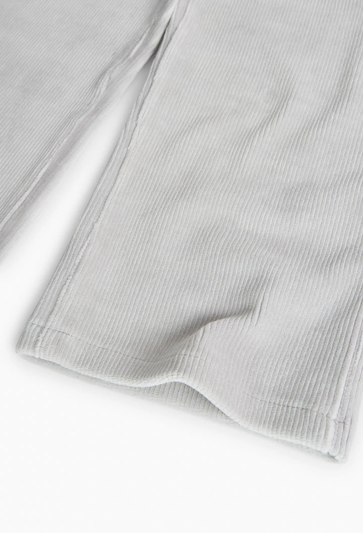 Pantalón de pana elástico para niña en gris