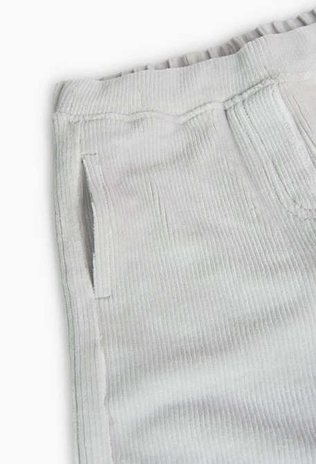 Elastic corduroy trousers for girls in grey