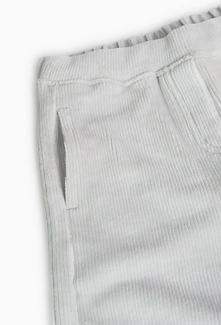 Pantalon en velours côtelé élastique pour fille en gris