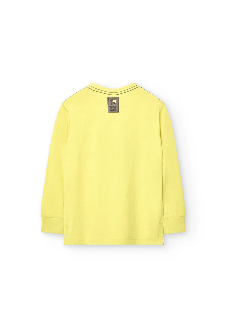 Maglietta a maniche lunghe per bambino in maglia verde.