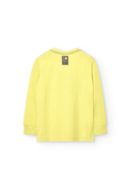 T-shirt en tricot pour garçon en vert à manches longues