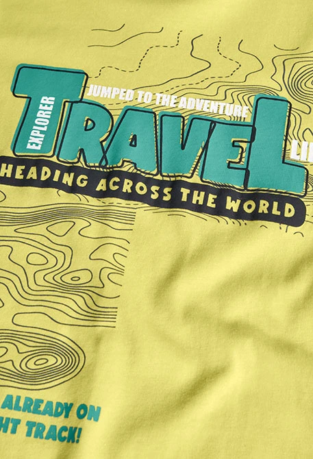 T-shirt en tricot pour garçon en vert à manches longues