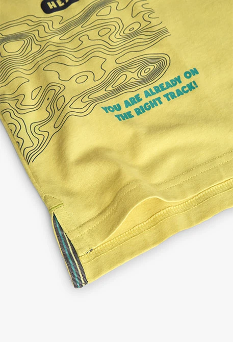 T-shirt en tricot pour garçon en vert à manches longues