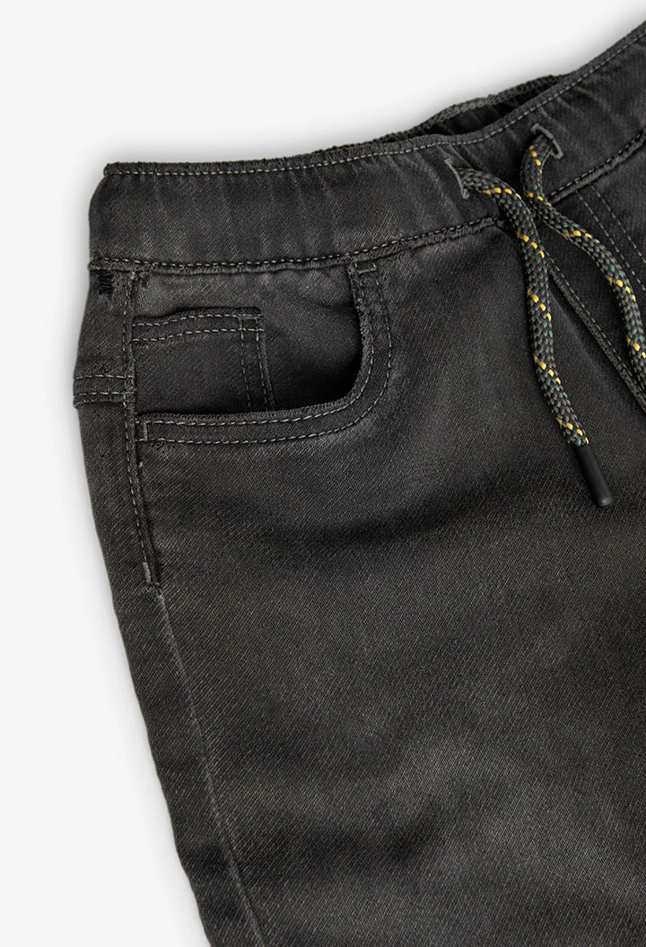 Pantaloni jogger in denim per bambino di colore grigio