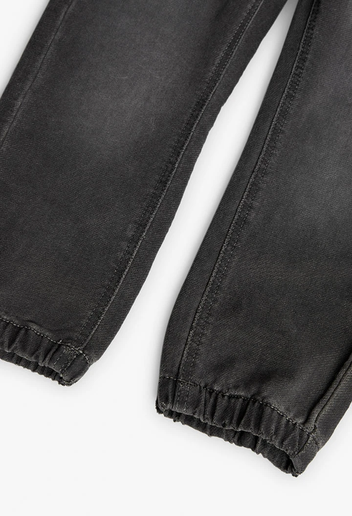 Pantaloni jogger in denim per bambino di colore grigio