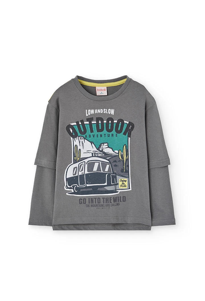 Maglietta a maglia per bambino in grigio