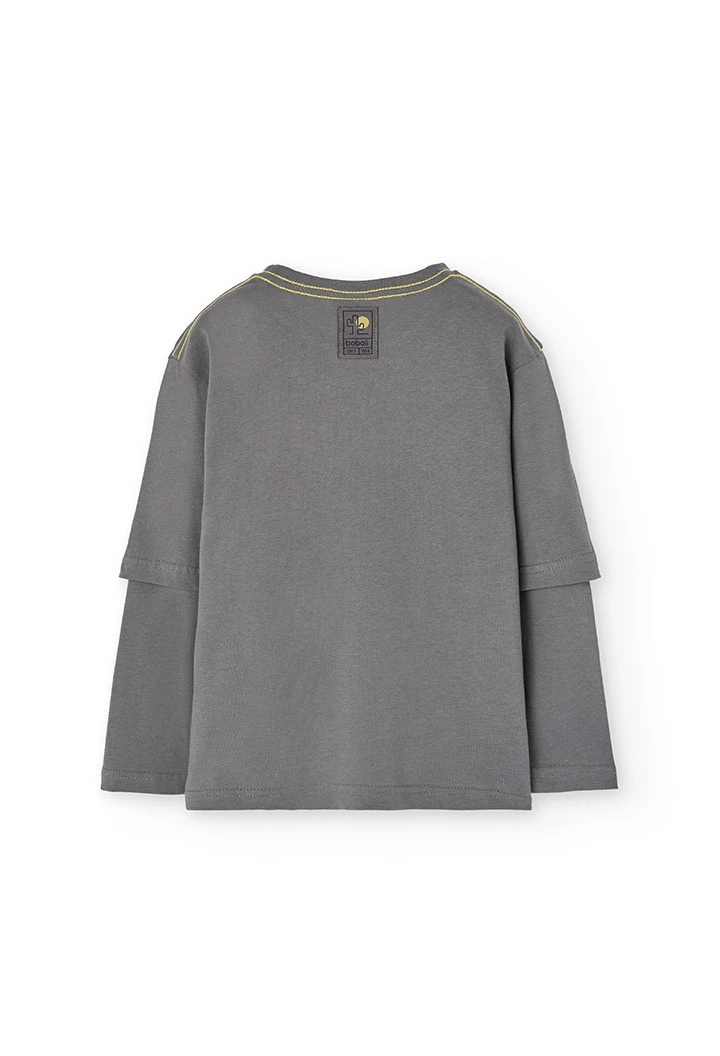 T-shirt en maille pour garçon en gris
