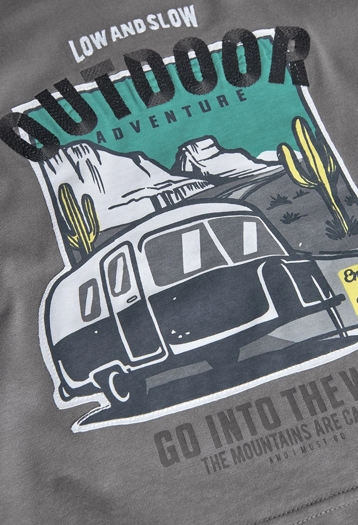 Camiseta de punto para niño en gris