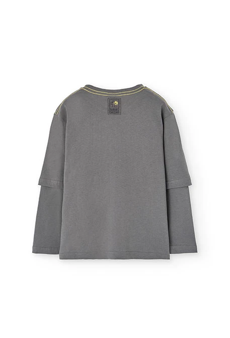 T-shirt en maille pour garçon en gris
