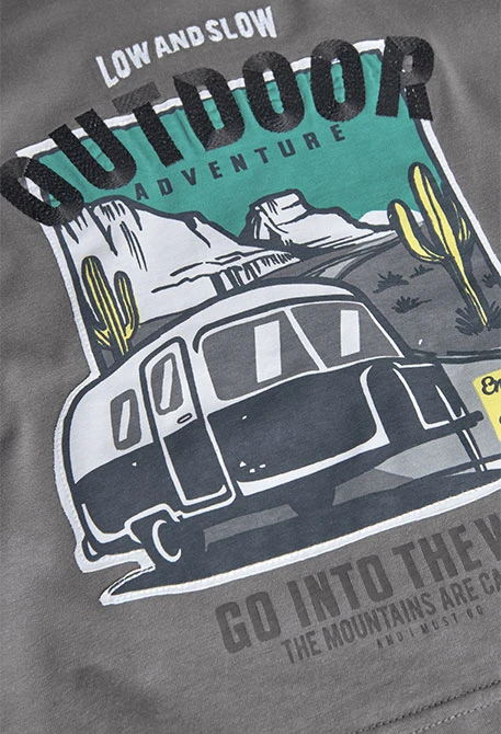 Camiseta de punto para niño en gris