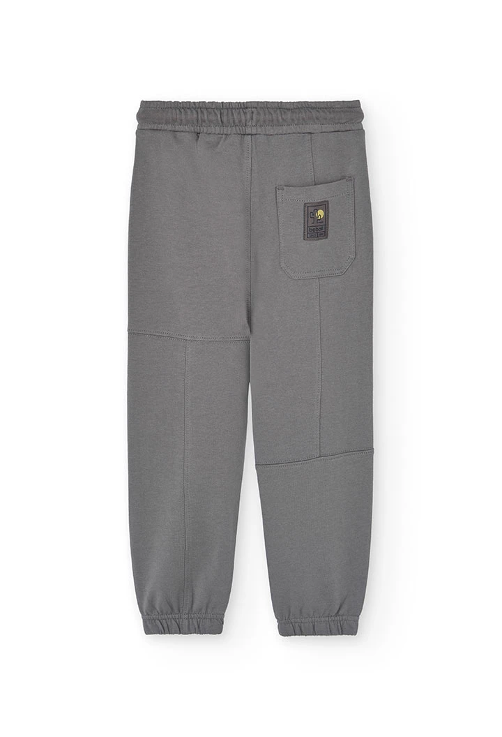 Pantalone jogger in felpa per bambino di colore grigio